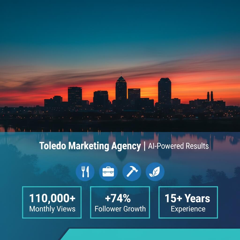 Toledo marketing agency providing AI-powered social media, SEO, and Google Business Profile optimization for local businesses